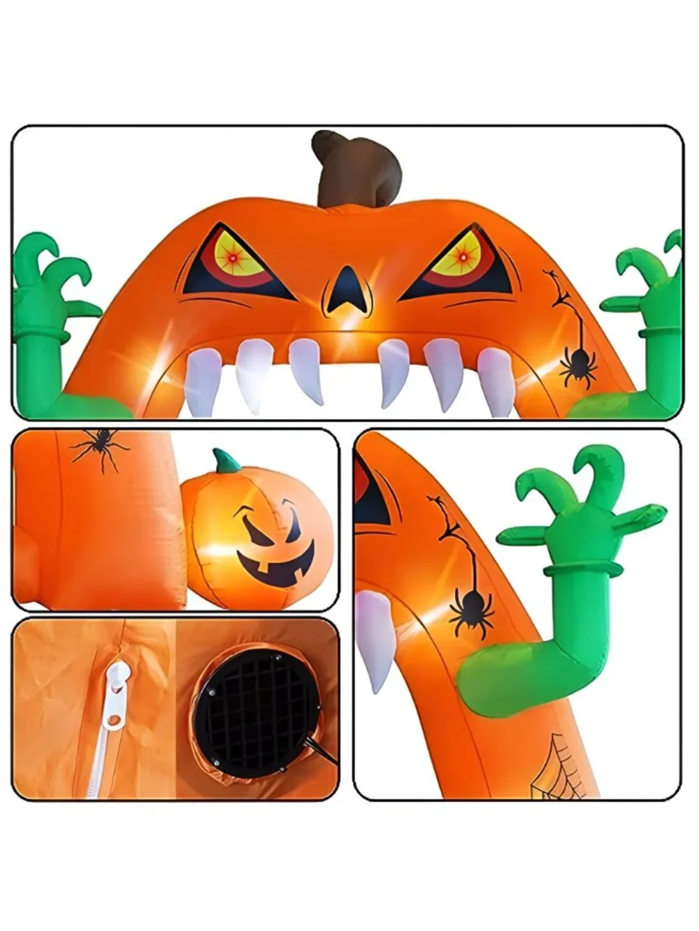 Halloween Inflatable Lighted Pumpkin Archway 13 FT(L) x 10 FT(H), Giant